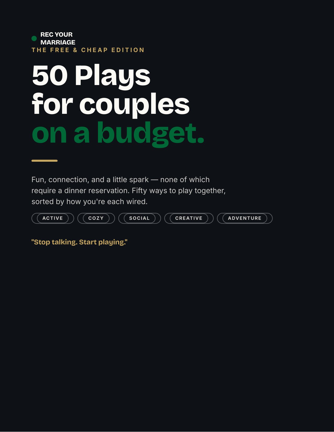 50 Free and Cheap Plays guide