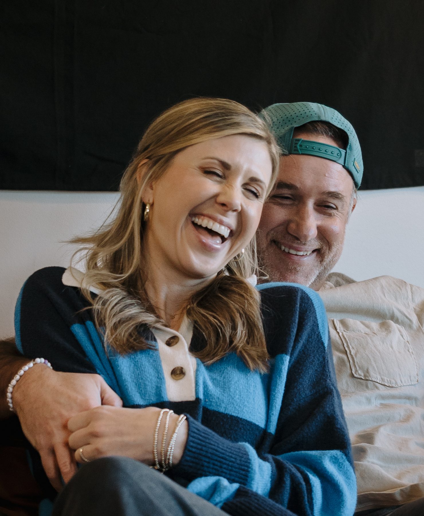 Joe and Kristin laughing together